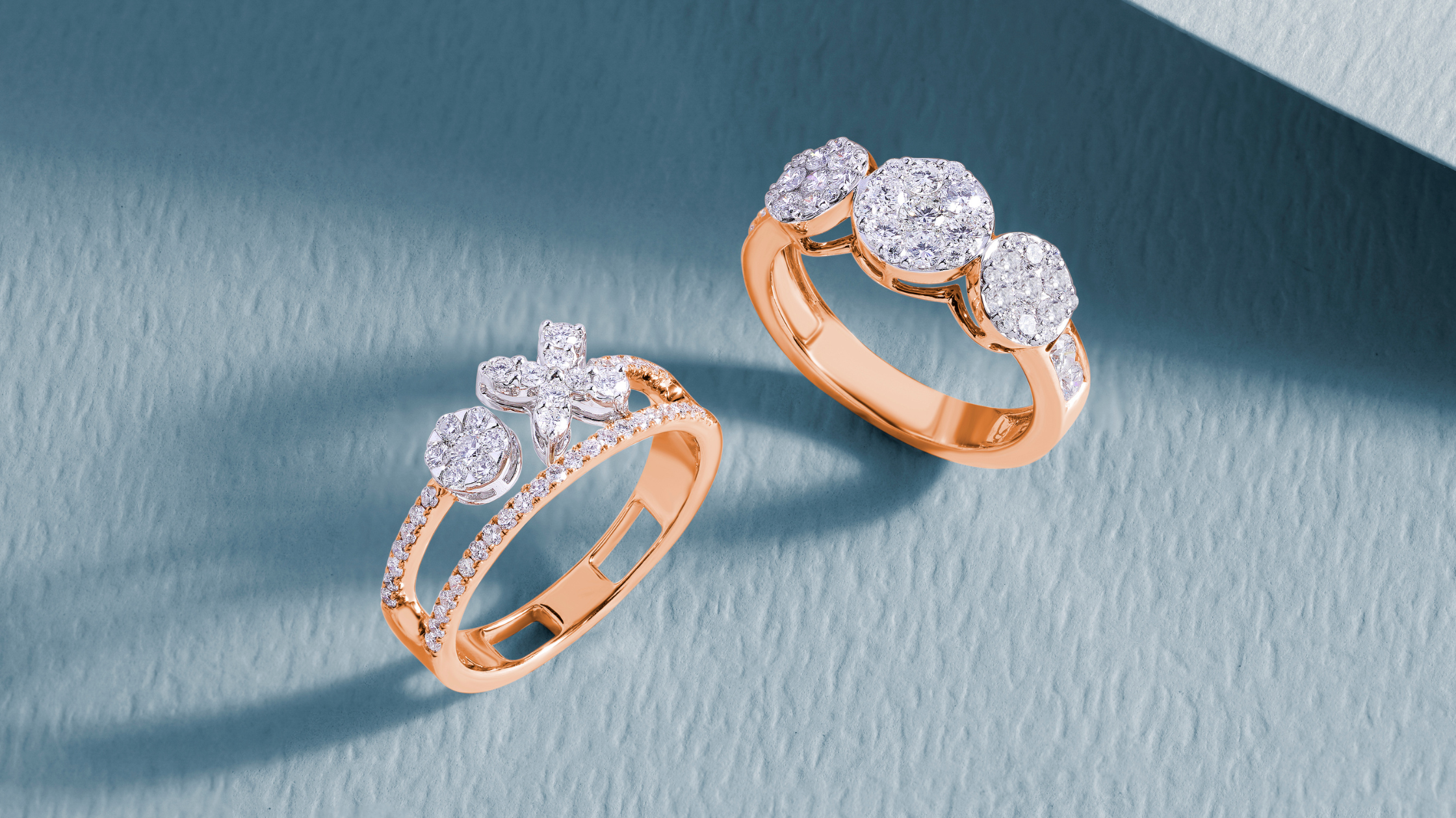 Unique precious engagement ring, situmulated diamond enagagement ring, popular rose gold