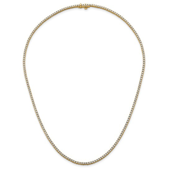 14K Yellow Gold Laboratory Grown 4.5ct Diamond Tennis Necklace