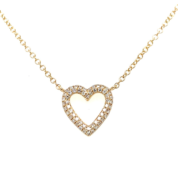 14K Gold Diamond Heart Necklace