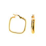 Square 14K Yellow Gold Hoop Earrings