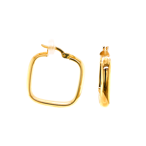 Square 14K Yellow Gold Hoop Earrings