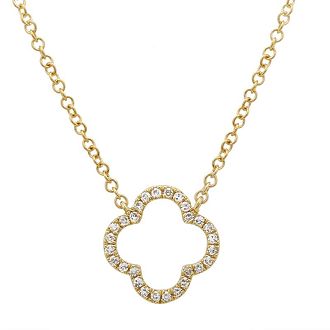 14K Quatrefoil Diamond Necklace