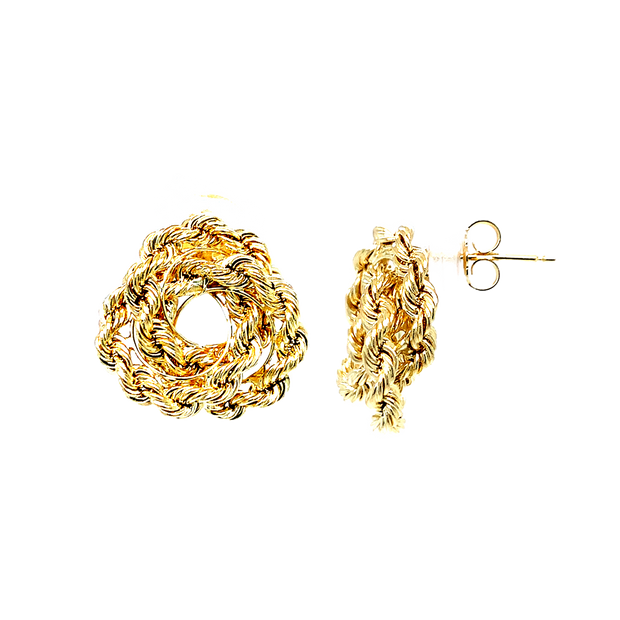 14K Yellow Gold Rope Chain Earrings