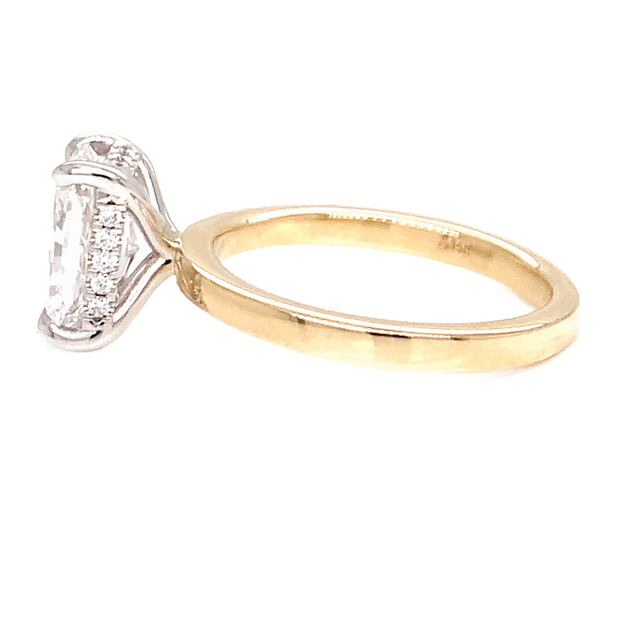 14K Yellow Gold 2.00ctw Radiant Cut Lab Grown Diamond Engagement Ring with Hidden Halo