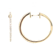 14K Yellow Gold Diamond Hoop