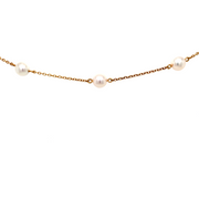 14K Yellow Gold 5 Pearl Bracelet