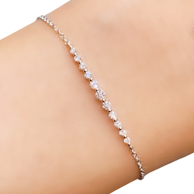 14K White Gold and Diamond Bracelet