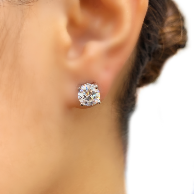 14K White Gold 4.16dwt Laboratory Grown Diamond Studs