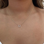 14K Gold Diamond Heart Necklace