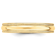 4MM Yellow Gold Milgrain Wedding Band