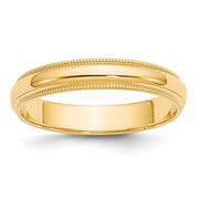 4MM Yellow Gold Milgrain Wedding Band