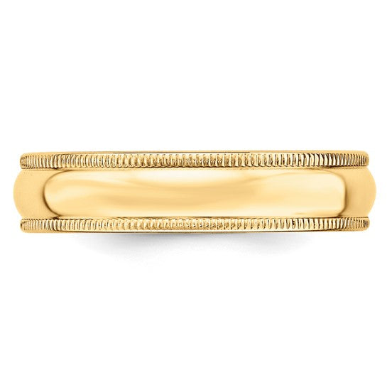 5MM Yellow Gold Milgrain Wedding Band