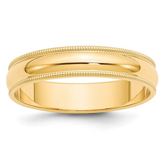 5MM Yellow Gold Milgrain Wedding Band