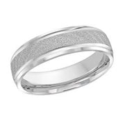 6MM White Gold Carved Roll Wedding Band