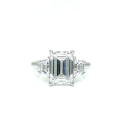 14K White Gold 3 Stones 3.85ctw Laboratory-Grown Diamond Engagement Ring