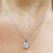 14K White Gold 1.00ct Lab Grown Diamond Necklace