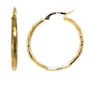 14K Yellow Gold 1 1/2" Hoop Earrings