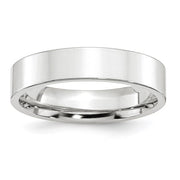 6MM White Gold Flat Wedding Band