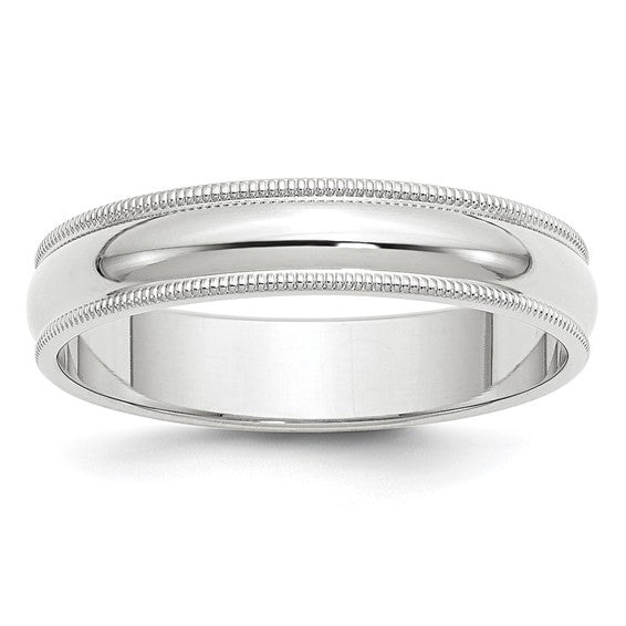 5MM White Gold Milgrain Wedding Band