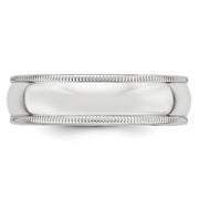 6MM White Gold Milgrain Wedding Band