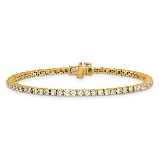 14k Yellow Gold 2.95CTW Lab Grown Tennis Bracelet