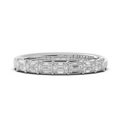 14K White Gold East West Emerald Cut .72tw Diamond Wedding Band