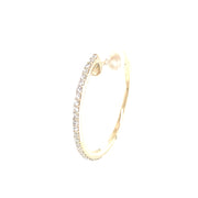 14K Yellow Gold Diamond Hoop