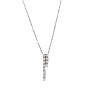 14K White Gold Diamond Drop Necklace