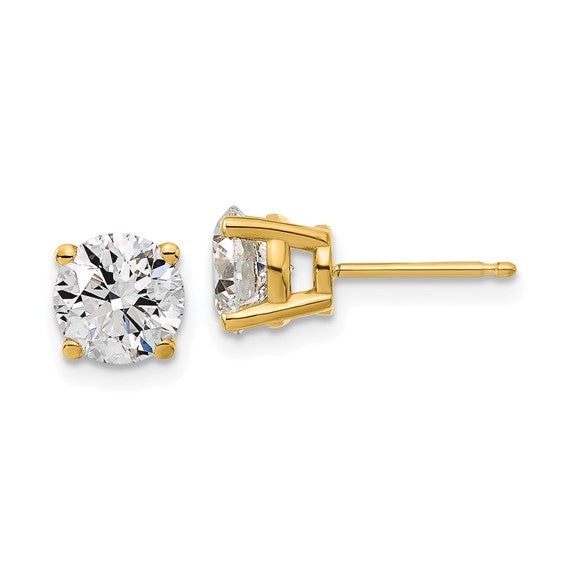 14k Yellow Gold 2.00ctw Lab Grown Studs