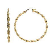 14K Yellow Gold Large Twisted Hoop Earrings