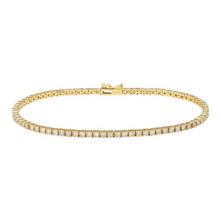 14K Yellow Gold 3.00CTW Lab Grown Diamond Tennis Bracelet